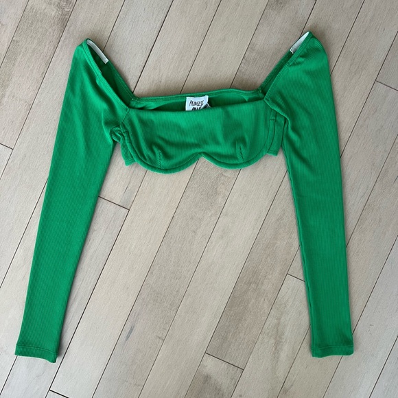 Princess Polly Green Becca Long Sleeve Crop Top - Picture 6 of 9